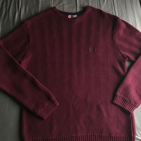 Chaps Other - Chaps Maroon/ Navy Blue Crew-neck Sweater